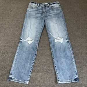Daze Denim Straight Up Cropped Jean Women's Size 28 Distressed Boho Casual